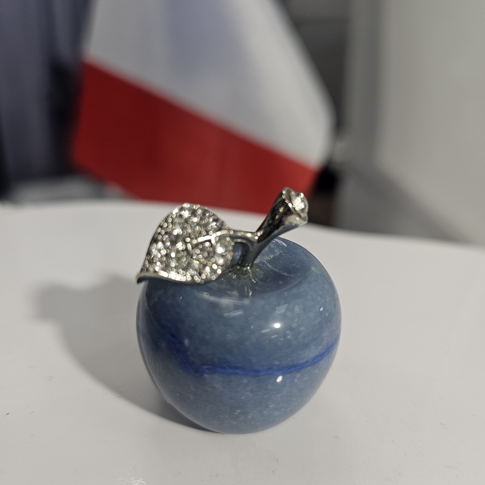 NWT Blue Jean Agate Gemstone & Swarovski Crystal Apple – Artinfinitum.art